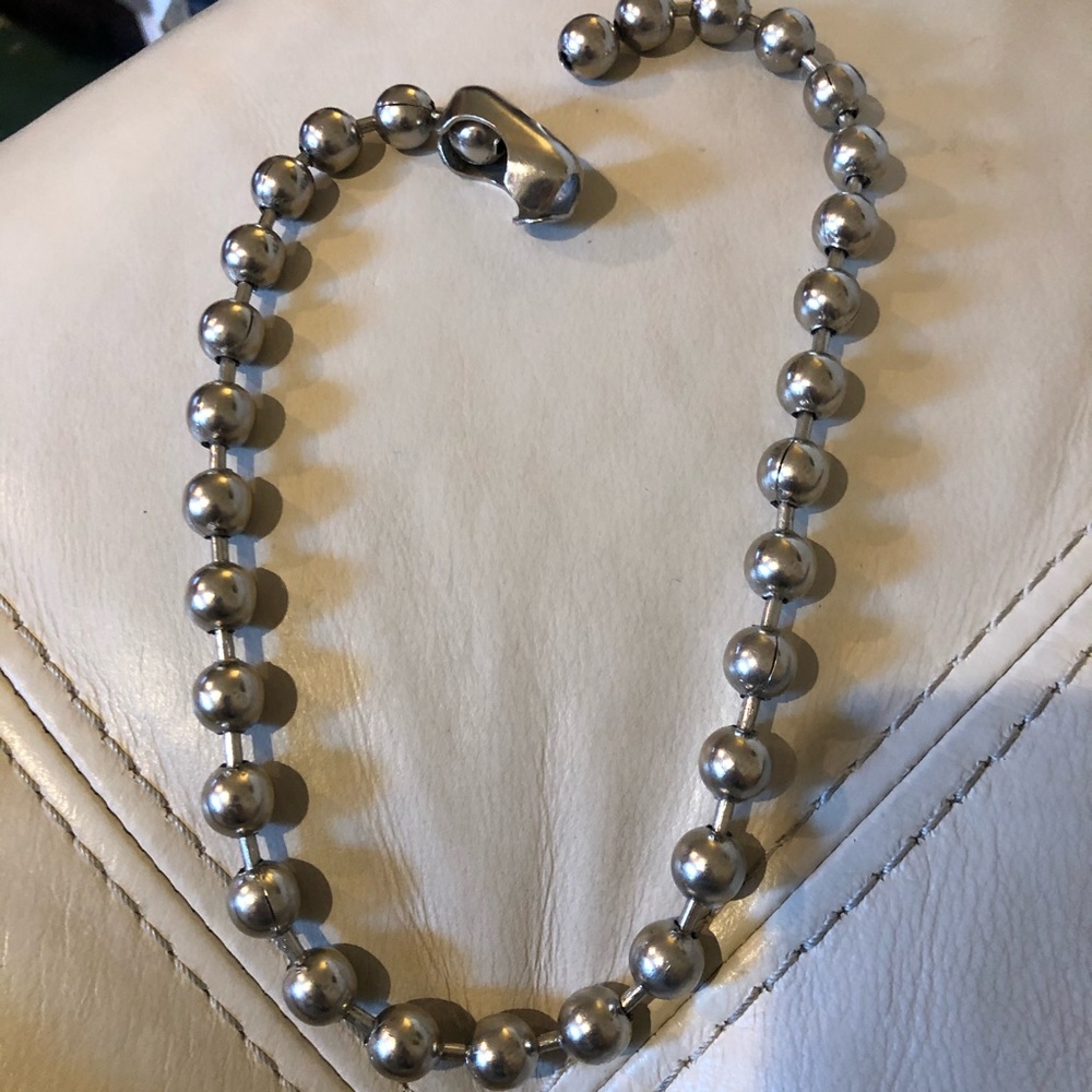 Vintage stainless steel ball choker necklace